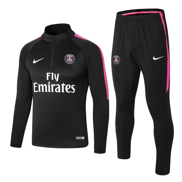 Survetement Football Enfant PSG 2018-19 Noir Rose Blanc